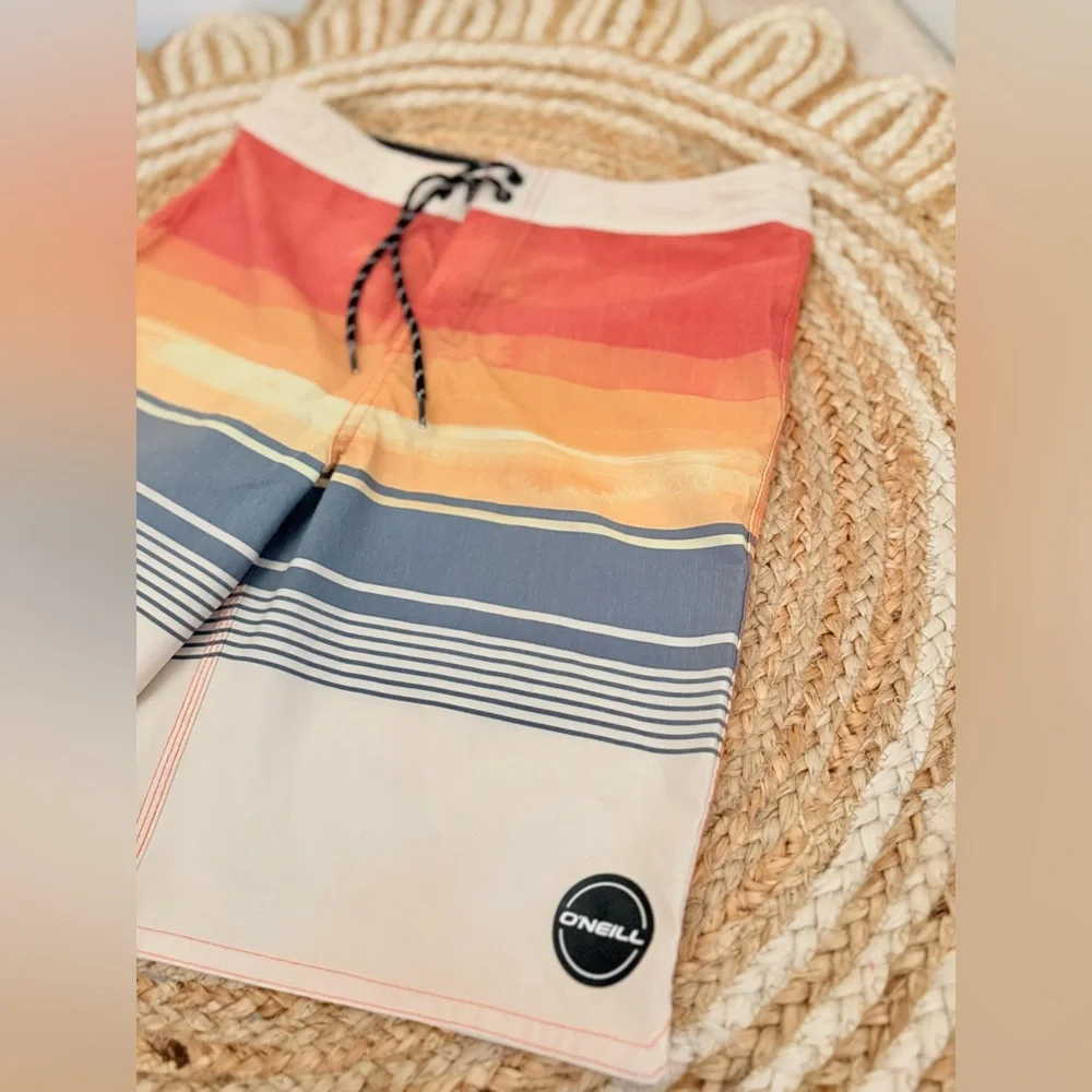 🌾 O'Neill Red and Orange‎ Board Shorts Retro Swimwear